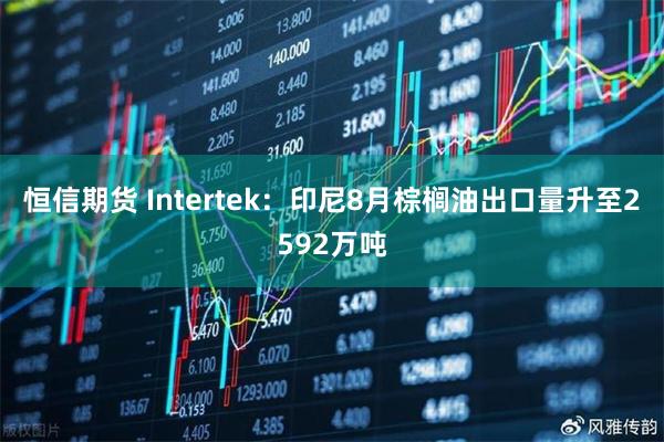 恒信期货 Intertek：印尼8月棕榈油出口量升至2592万吨